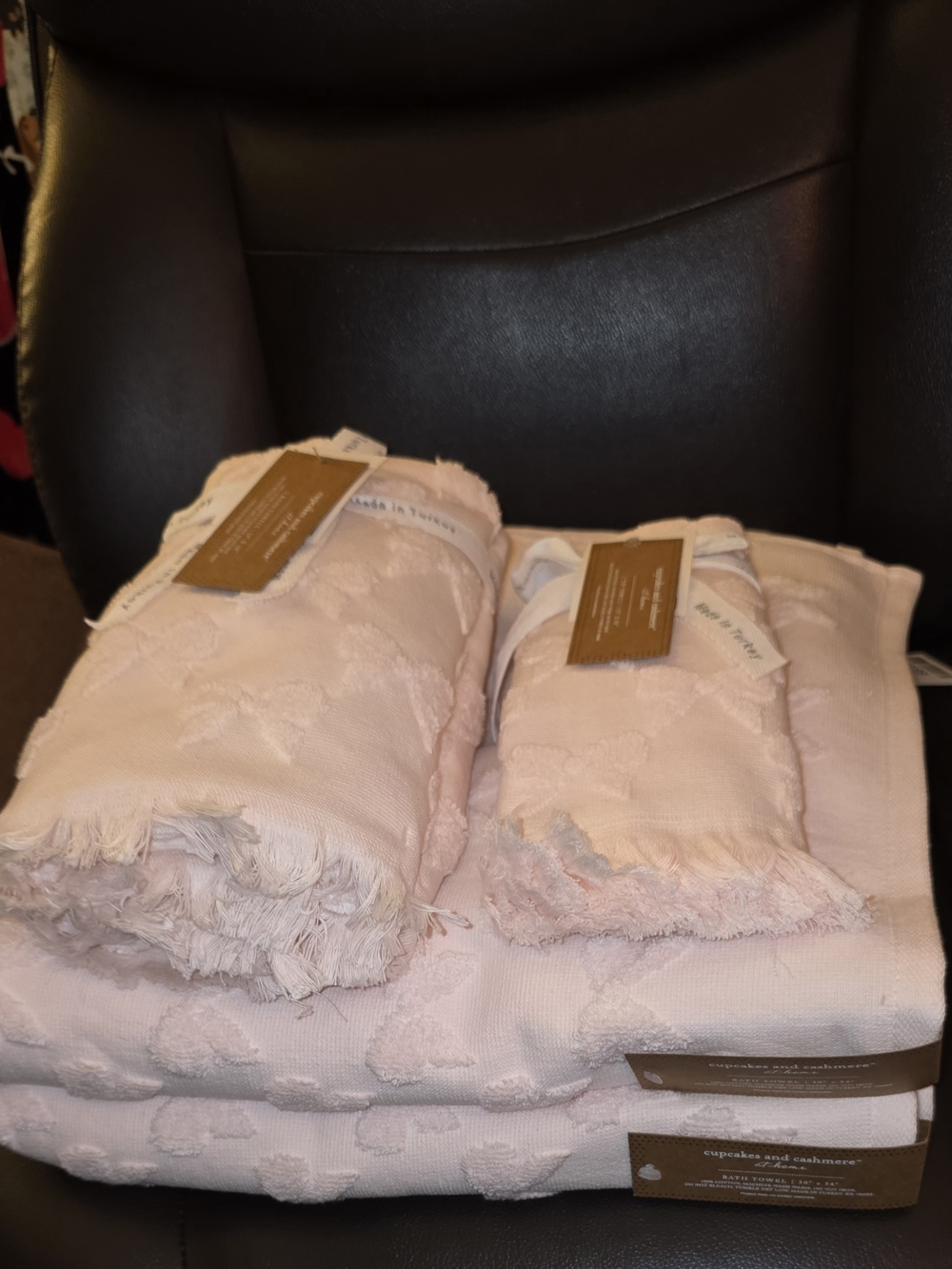 cupcakes & cashmere Blush Pink Decorative Bath Towels